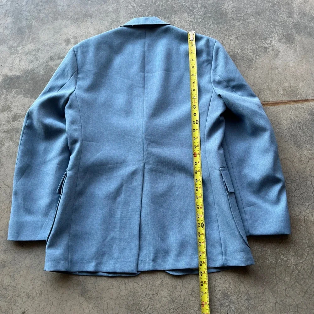 Vintage Levis Panatela Sportswear Blazer Light Blue Gold Buttons 40R 70s Retro